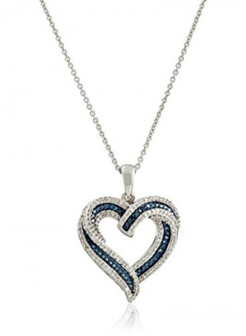 Sterling Silver Diamond Heart Necklace