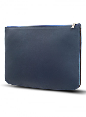 Adroit Leather Document And Macbook Sleeve Dark Blue