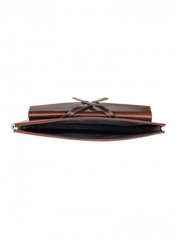 Adroit Leather Document And Macbook Sleeve Dark Brown