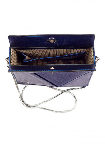 Cosset Leather Crossbody Bag Blue