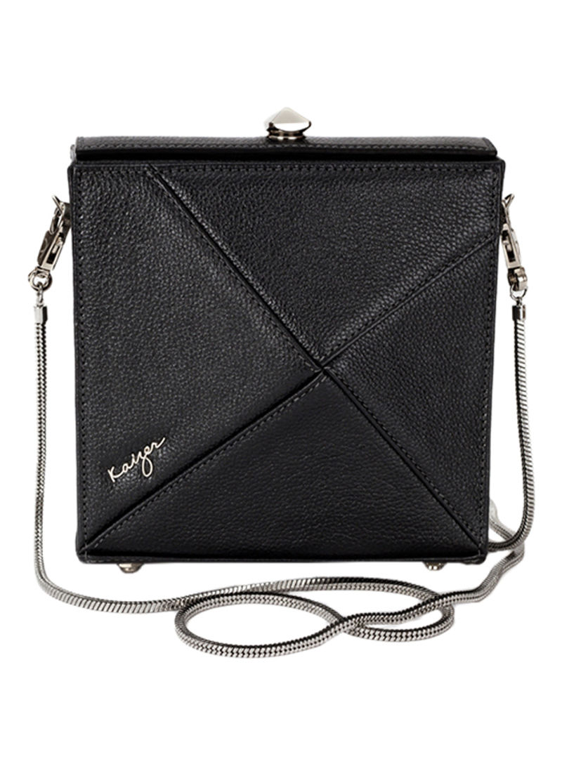 Cosset Leather Crossbody Bag Charcoal