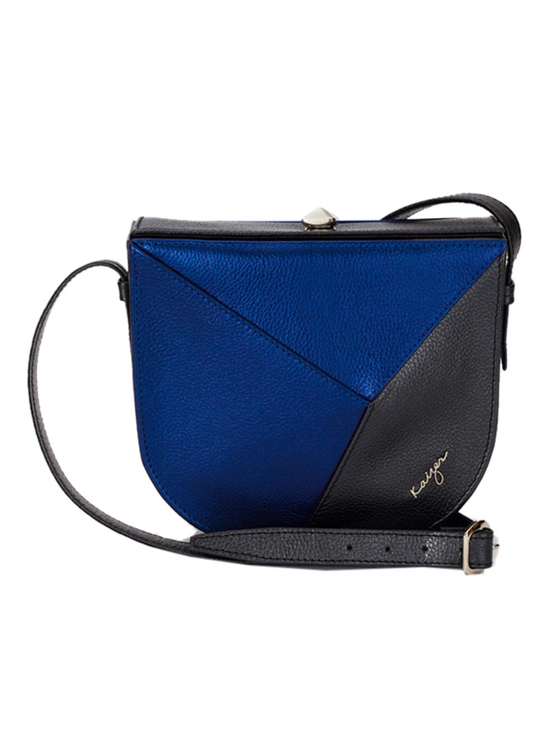 Cosset Leather Crossbody Bag For Women Charcoal/Blue
