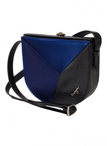 Cosset Leather Crossbody Bag For Women Charcoal/Blue