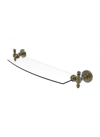 Retro Wave Glass Shelf Clear/Gold 18inch