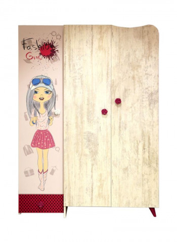 Blossom Wooden Wardrobe Multicolour 130x57x188cm