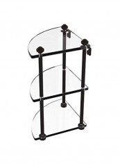 3-Tier Corner Glass Shelf Clear/Black 0.375inch reviews 3-Tier Corner Glass Shelf Clear/Black 0.375inch