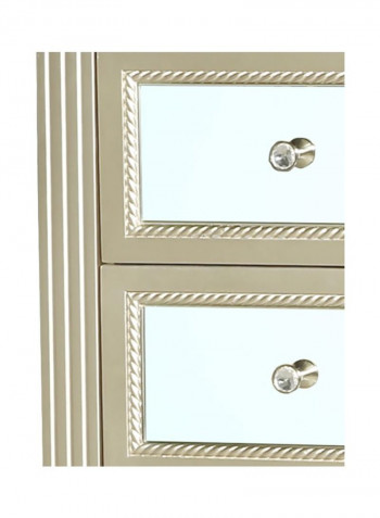 Hampton 5-Drawer Chest Gold/White 91x123x50centimeter