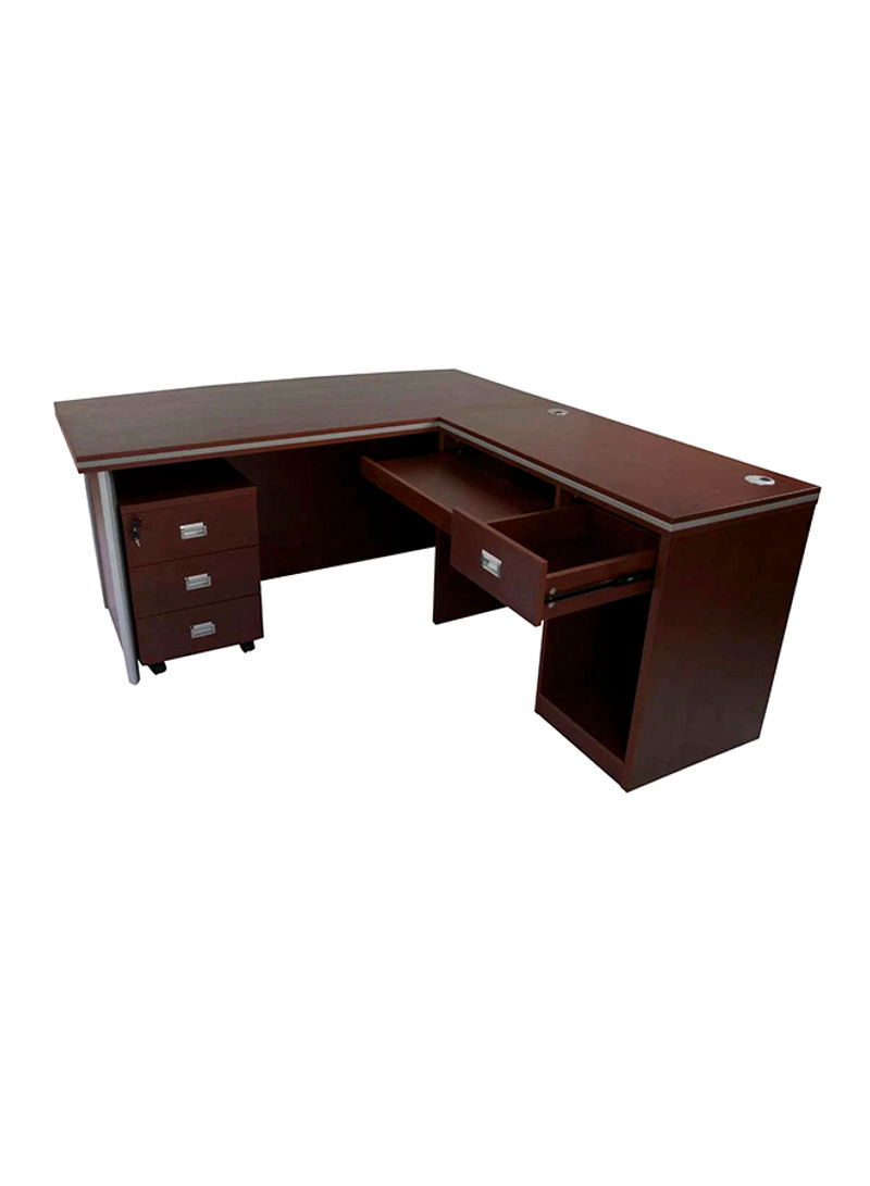 Plata Modern Executive Desk Apple Cherry 160x160x76.1centimeter