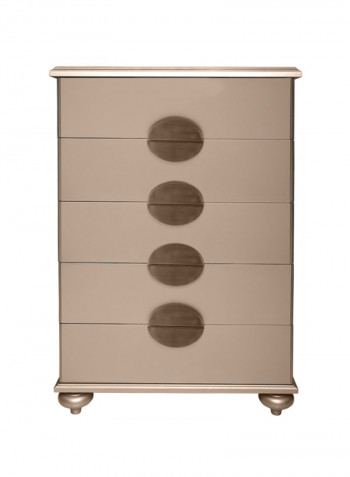Boston 5 Drawer Cabinet  Gold 80x123x44centimeter
