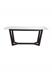 Edward 6-Seater Dining Table White/Black 186x11.4x56.5centimeter