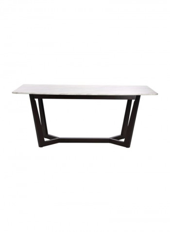 Edward 6-Seater Dining Table White/Black 186x11.4x56.5centimeter