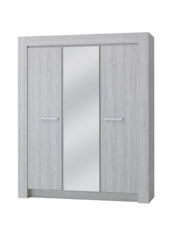 Juhu 3-Door Wardrobe Grey/Clear 170x58x210cm