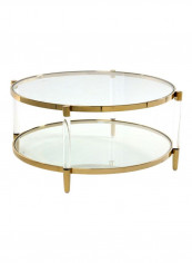 Astrid Coffee Table Clear/Gold 101x46x101centimeter