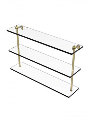 Triple Tiered Glass Shelf Gold/Clear 22inch