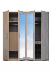 4-Door Athenas Wardrobe White Wash/Maple 200x211x57centimeter