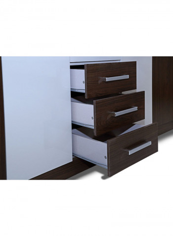 5-Door Miami Wardrobe Brown/Grey 211x211x55centimeter