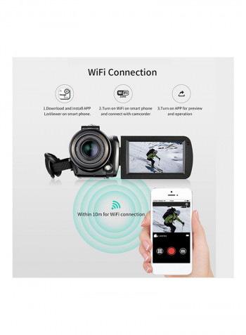 24 MP Wifi Digital Video Recorder With External Microphone And Camera Holder