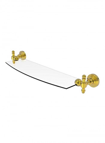 Retro Wave Glass Shelf Clear/Gold 18inch