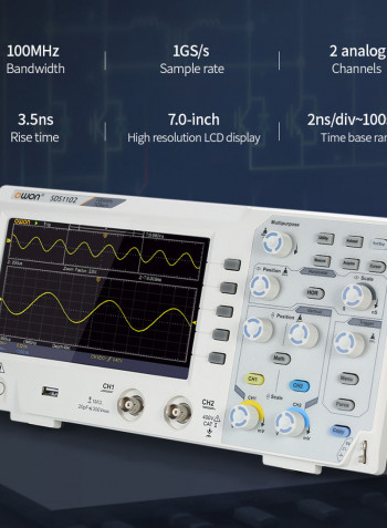 Dual Channel Digital Cathode Ray Oscilloscope multicolor 37.00X11.50X18.00cm