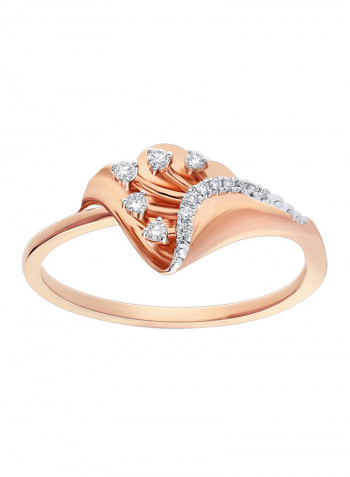 18 Karat Rose Gold 0.08 Carat Diamond Ring