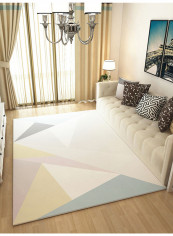 Geometry Living Room Carpet Blue/Yellow/Beige 180x280centimeter