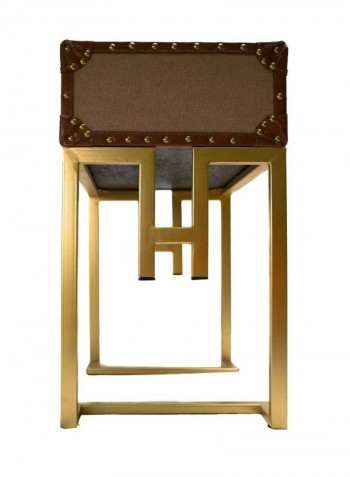 Side Table With One Drawer Metal Frame Brown 46 x 36 x 60cm
