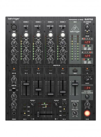 Professional 5-Channel DJ Mixer DJX750 Black/Grey
