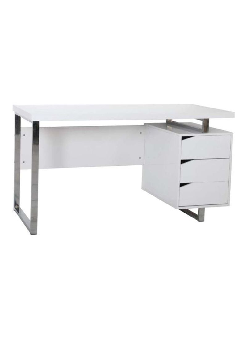 Argel Office Desk High Gloss White 140x60x75centimeter