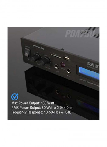 Bluetooth Radio Receiver And Amplifier PDA7BU Black