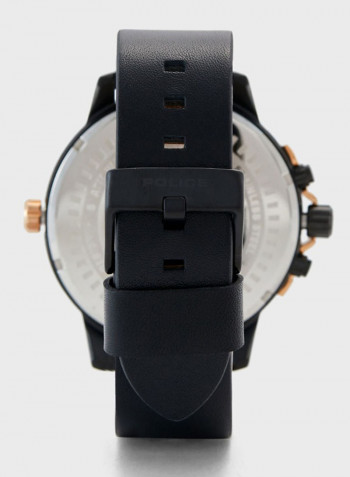 Men's Leather Strap Chronograph Wrist Watch P 15660JSB-02