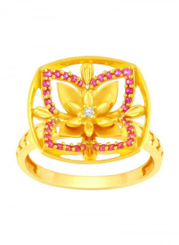 22 Karat Yellow Gold Zircon Studded Ring