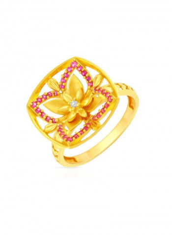 22 Karat Yellow Gold Zircon Studded Ring