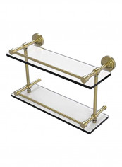 Double Gallery Rail Glass Shelf Gold 16inch reviews Double Gallery Rail Glass Shelf Gold 16inch