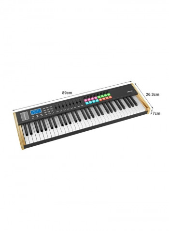 لوحة مفاتيح وورلد برو MIDI مزودة ب61 مفتاحا ومنفذ USB