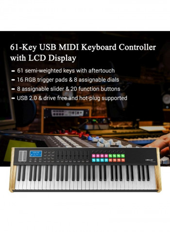 لوحة مفاتيح وورلد برو MIDI مزودة ب61 مفتاحا ومنفذ USB