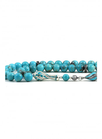 Turquoise Prayer Beads With Sterling Silver Components