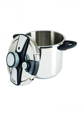 Stainless Steel Pressure Cooker With Easy Lock Lid White/Black 7.57L