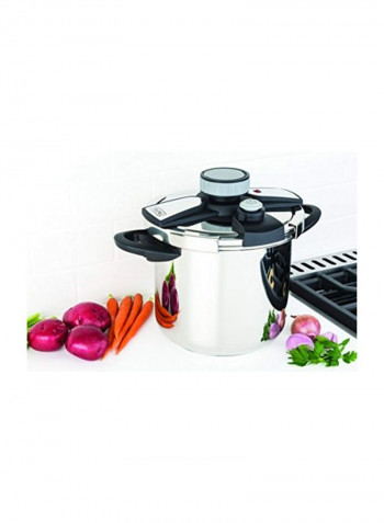 Stainless Steel Pressure Cooker With Easy Lock Lid White/Black 7.57L