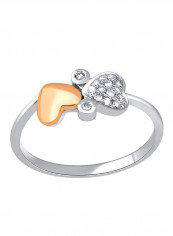 18 Karat Rose Gold 0.10 Carat Heart Shaped Diamond Ring
