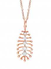 18 Karat Rose Gold 0.13 Carat Diamond Pendant