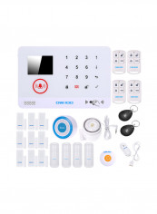Wireless Auto-dial 3G SMS Alarm Security System white
