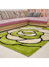 Rectangle Shaped Printed Carpet Green/Beige 140x200centimeter