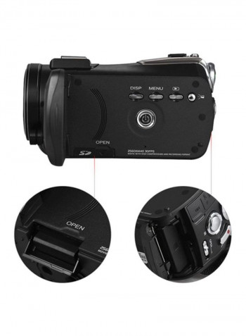 AC3 24 MP Camcorder With 2-Piece Rechargeable Batteries + Extra 0.39X Wide Angle Lens + External Microphone + Lens Hood kit