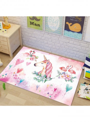 Unicorn Pattern Home Use Non-skid Rug Multicolour 140 x 200cm