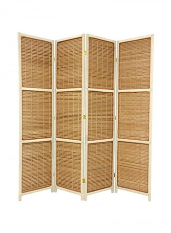 4-Panel Room Divider Beige/Brown