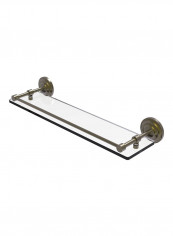 Que New Collection Tempered Gallery Rail Glass Shelf Gold/Clear 22inch