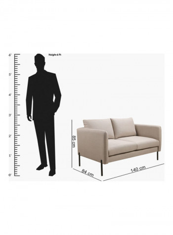 Quinton 2-Seater Sofa Beige 85 x 84 x 140cm