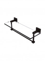 Towel Bar With Glass Shelf Clear/Black 16inch reviews Towel Bar With Glass Shelf Clear/Black 16inch