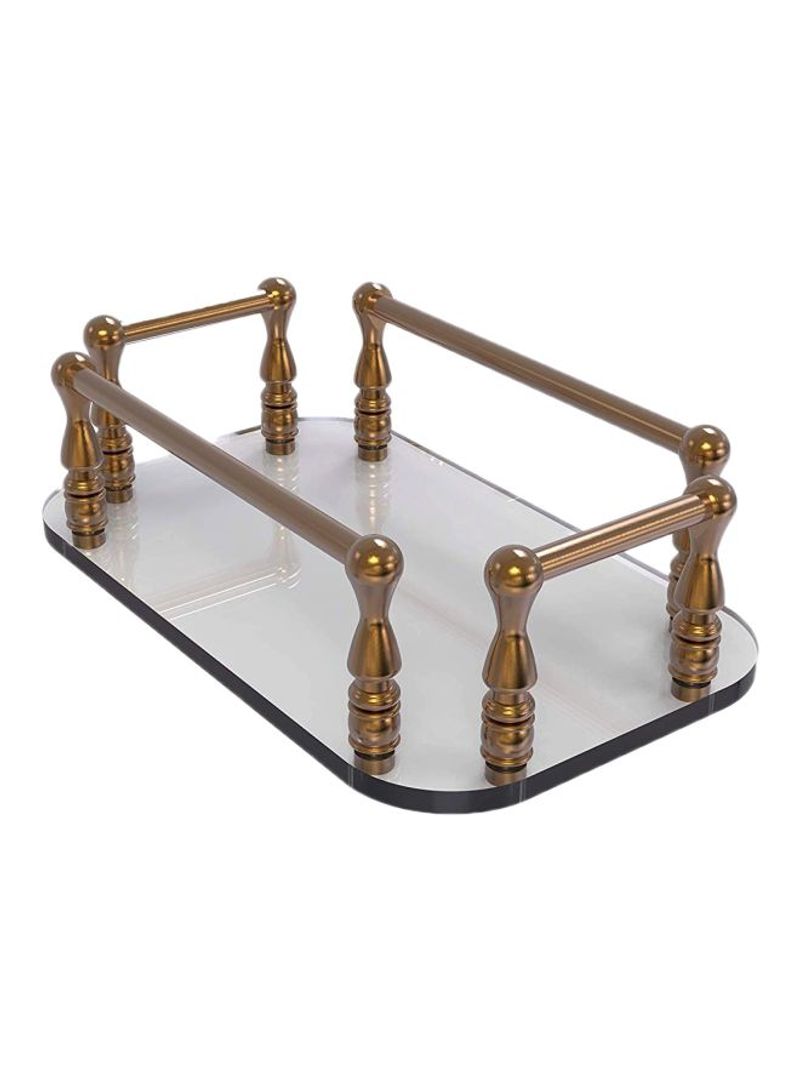Vanity Top Glass Tray Guest Towel Holder Gold/Clear