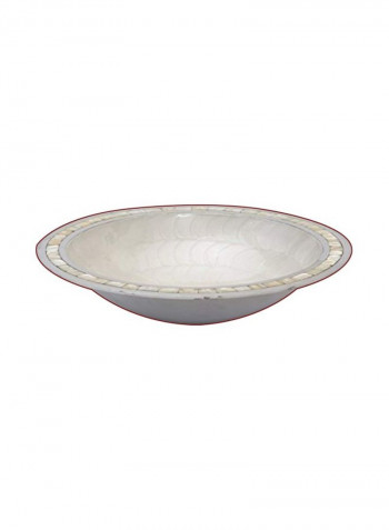Round Serving Bowl White 15x15x4.25inch